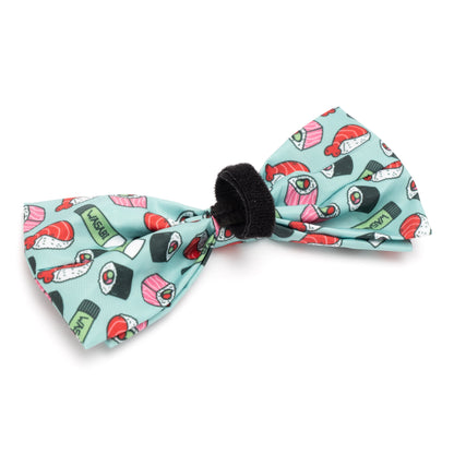 Sushi Dog Bow Tie – Polyester, Mint Green, Sizes S, L