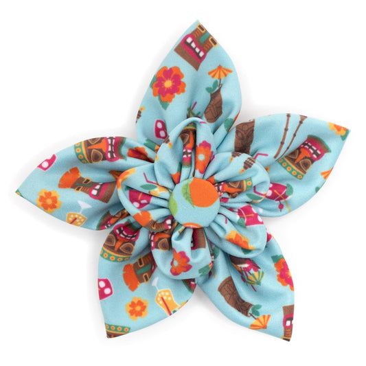 Tiki Time Dog Flower – Polyester, Blue, Sizes S, L
