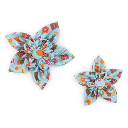 Tiki Time Dog Flower – Polyester, Blue, Sizes S, L