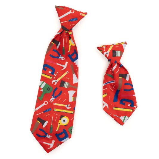 Tools Dog Neck Tie – Polyester, Red, Sizes S, L
