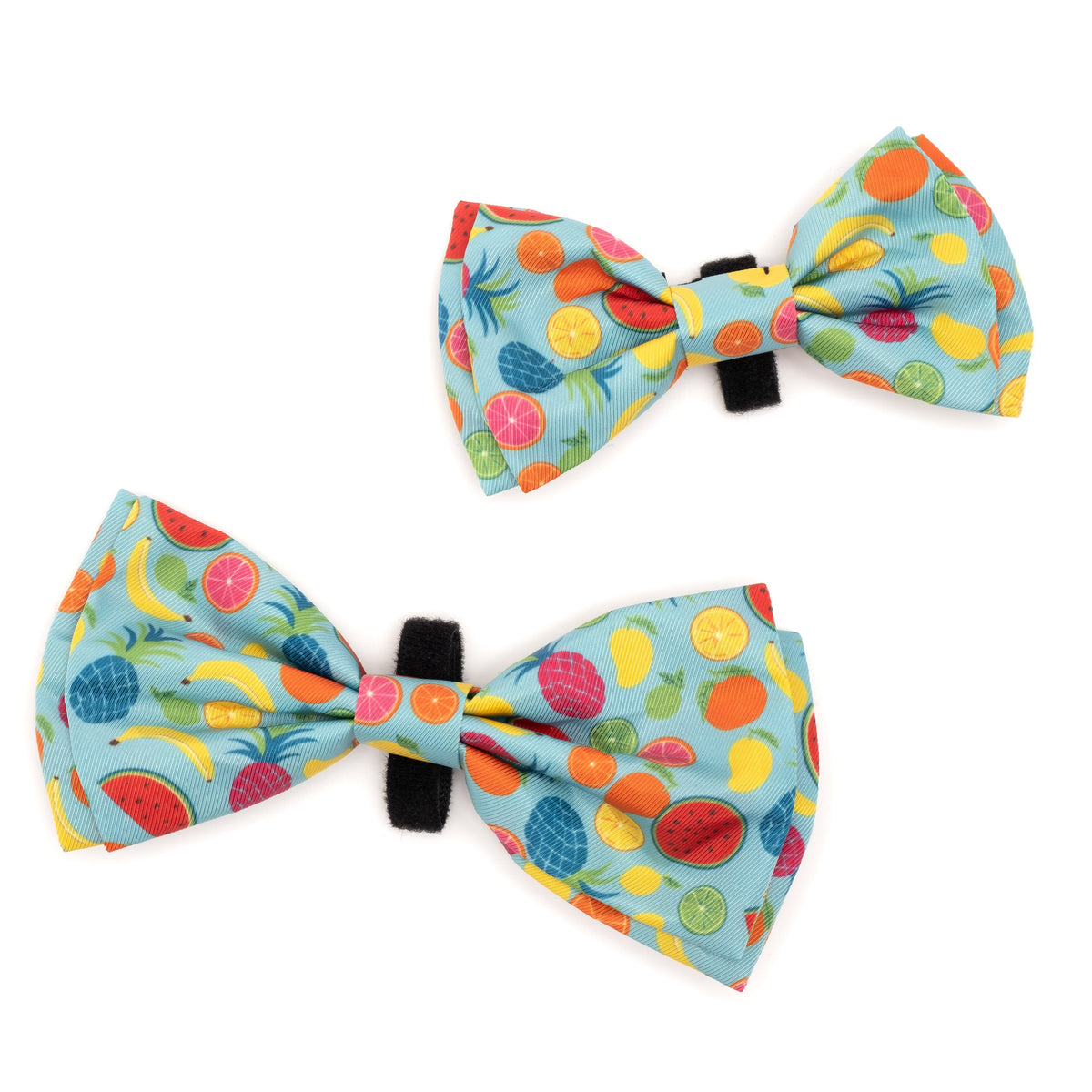 Tutti Frutti Dog Bow Tie – Polyester, Blue, Sizes S, L