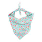 Watercolor Floral Dog Bandana – Polyester, Teal, Sizes S, L