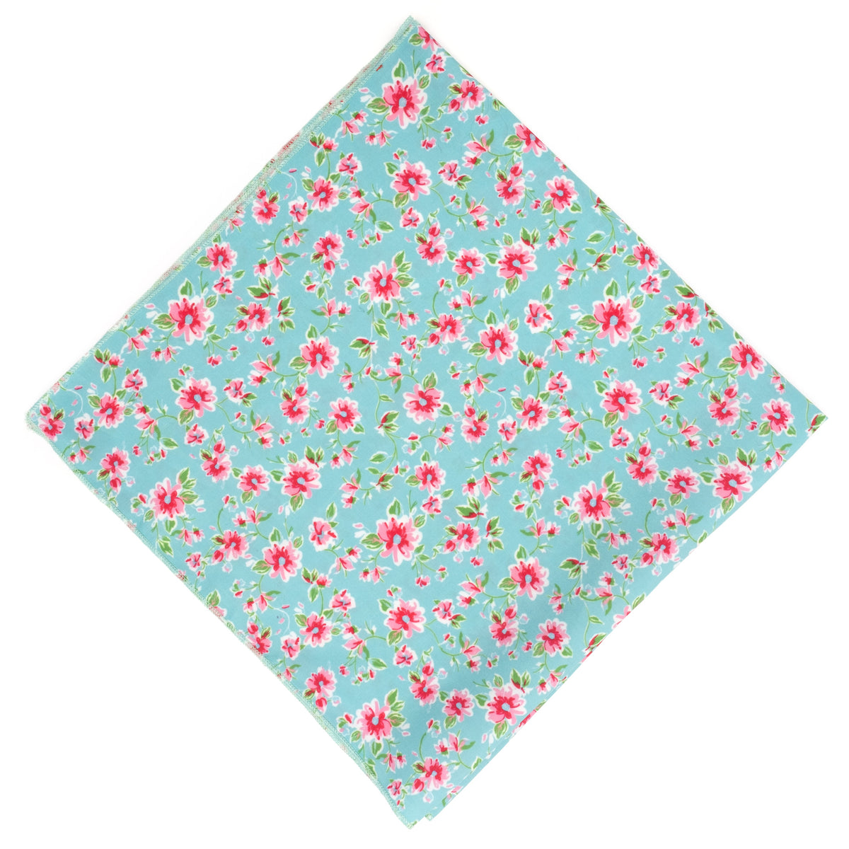 Watercolor Floral Dog Bandana – Polyester, Teal, Sizes S, L