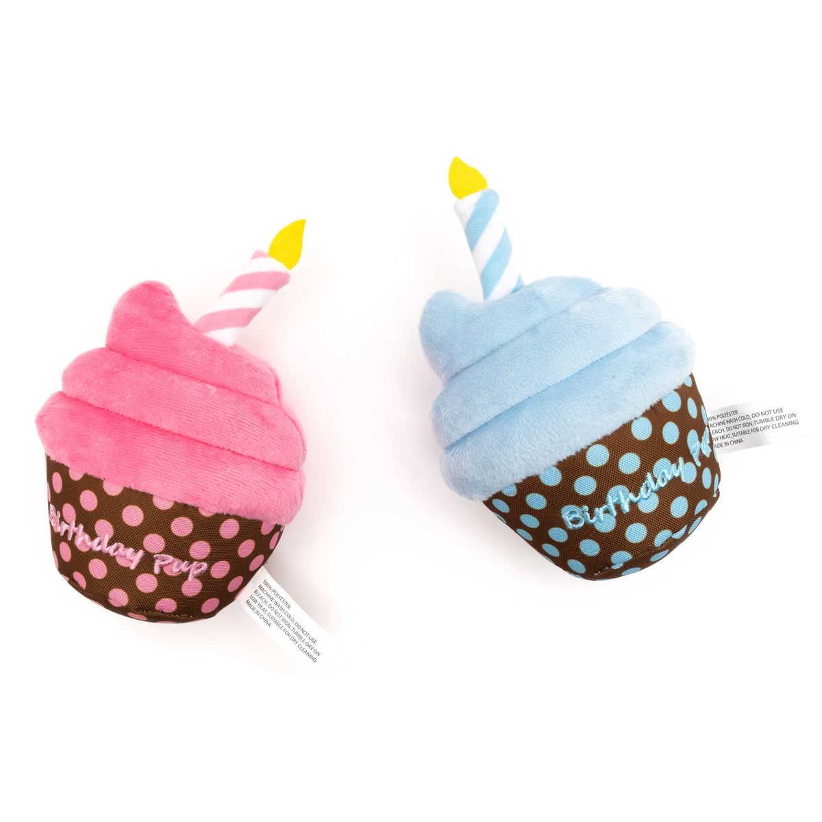 Birthday Pup Dog Toy – Blue & Pink, Size One Size