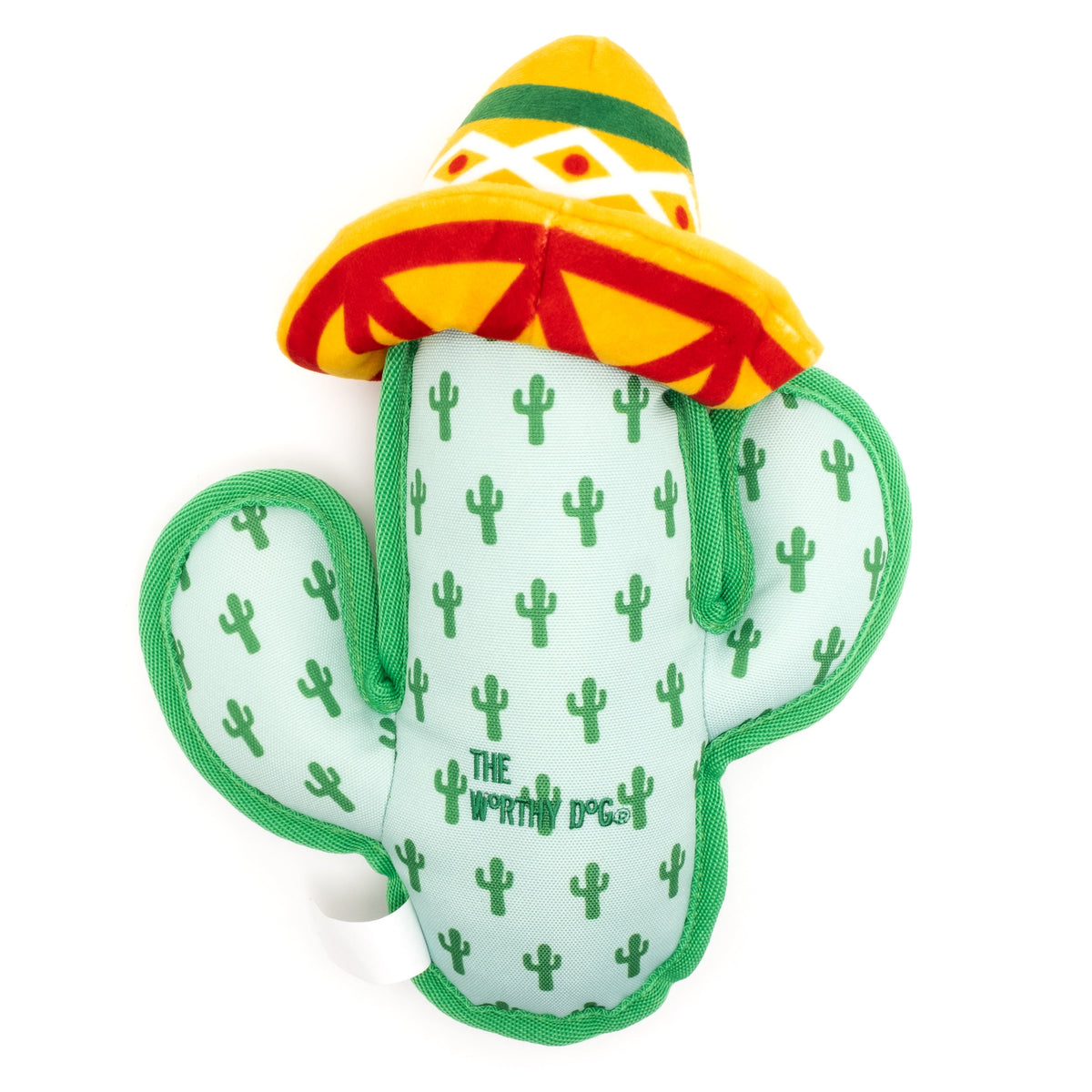 Green Cactus Squeaky Dog Toy in green, product view 3