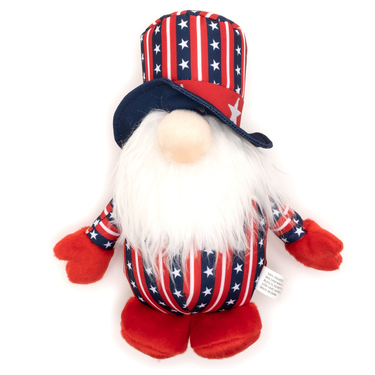 Uncle Sam Gnome Dog Toy – Red/White/Blue, Sizes S, L