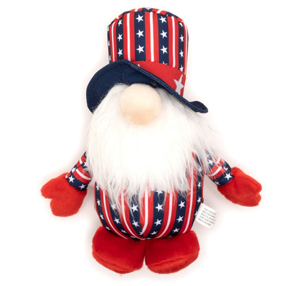 Uncle Sam Gnome Dog Toy – Red/White/Blue, Sizes S, L