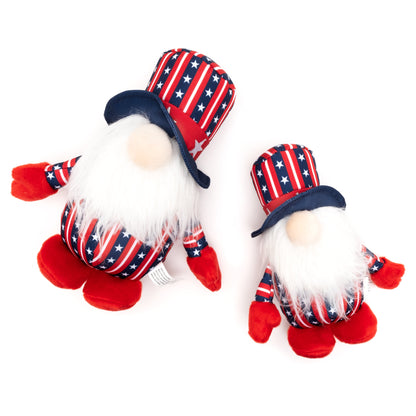 Uncle Sam Gnome Dog Toy – Red/White/Blue, Sizes S, L