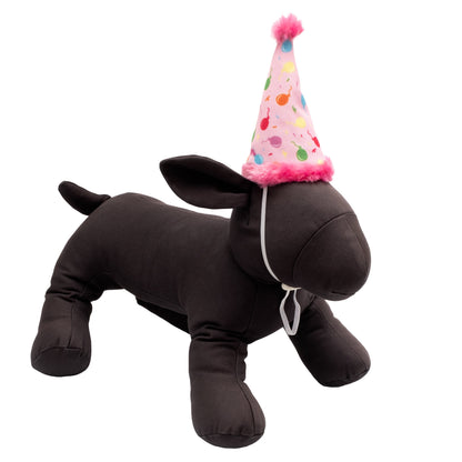 Birthday Party Dog Hat – Nylon, Blue & Pink, Sizes S, L