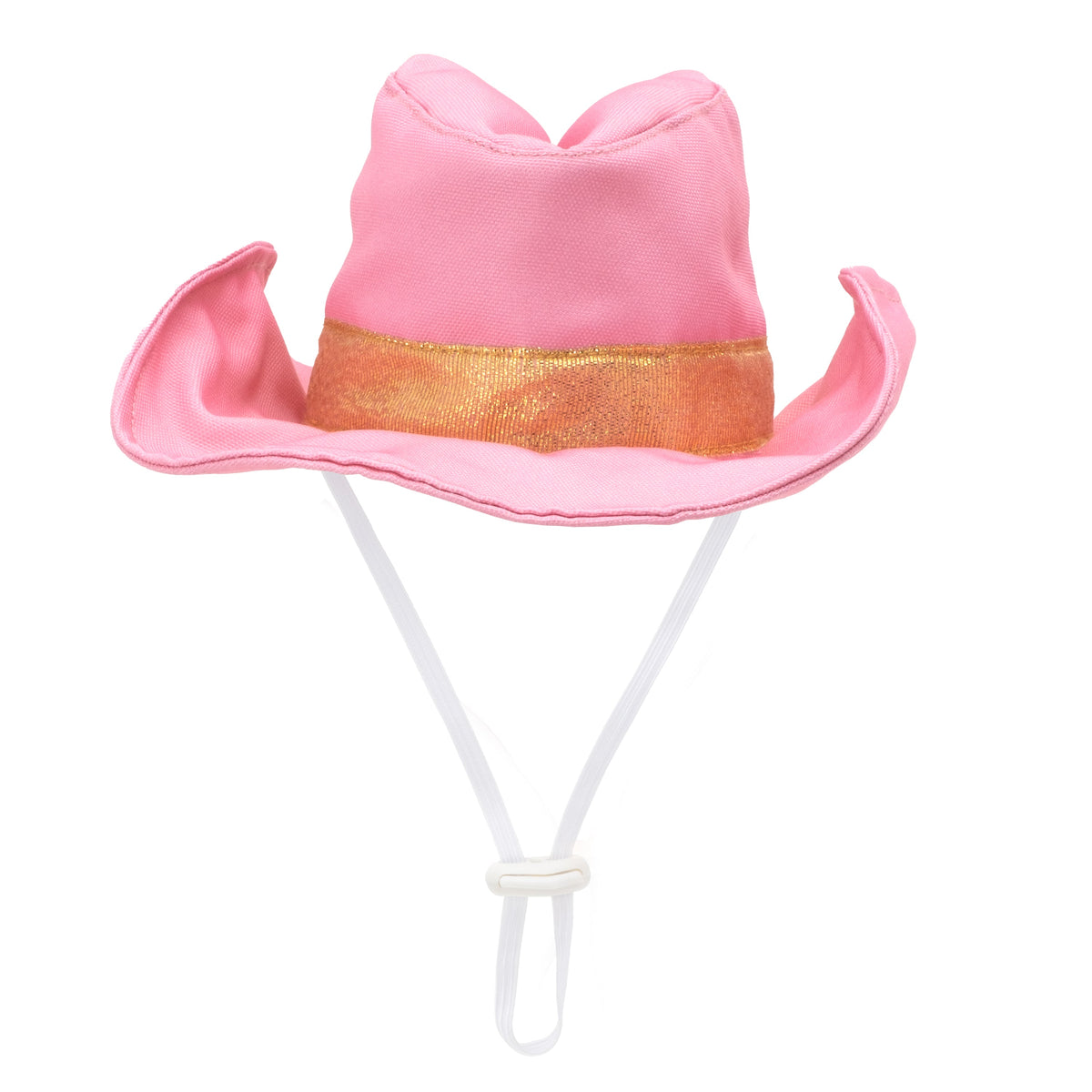 Cowboy Party Dog Hat – Nylon, Brown & Pink, Sizes S, L