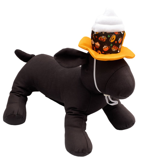 Pumpkin Spice Party Dog Hat – Nylon, Brown, Sizes S, L