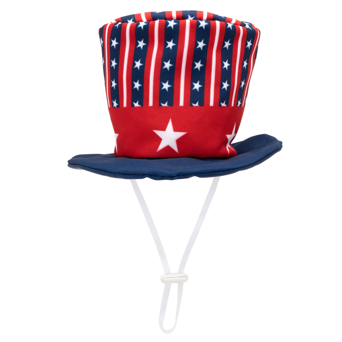 Uncle Sam Party Dog Hat – Nylon, Red/White/Blue, Sizes S, L