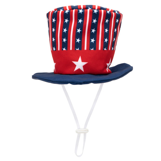 Uncle Sam Party Dog Hat – Nylon, Red/White/Blue, Sizes S, L