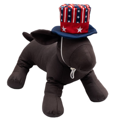 Uncle Sam Party Dog Hat – Nylon, Red/White/Blue, Sizes S, L