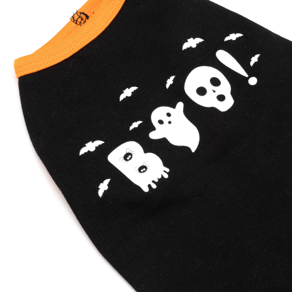 Glow in the Dark Boo! Dog Tank Top – Cotton, Black, Sizes XS–XXL