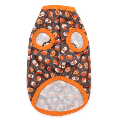 Pumpkin Spice Dog Tank Top – Cotton, Brown, Sizes XS–XXL
