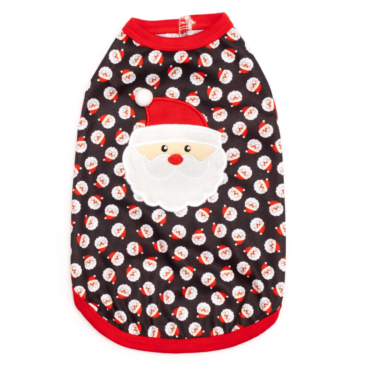 Tossed Santa Dog Tank Top – Cotton, Black, Sizes XS–XXL