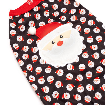 Tossed Santa Dog Tank Top – Cotton, Black, Sizes XS–XXL