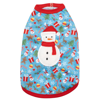 Winter Wonderland Dog Tank Top – Cotton, Blue, Sizes XS–XXL