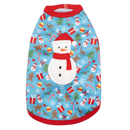 Winter Wonderland Dog Tank Top – Cotton, Blue, Sizes XS–XXL