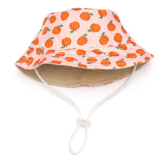 Peachy Keen Bucket Dog Hat – Polyester, Peach, Sizes S–XL