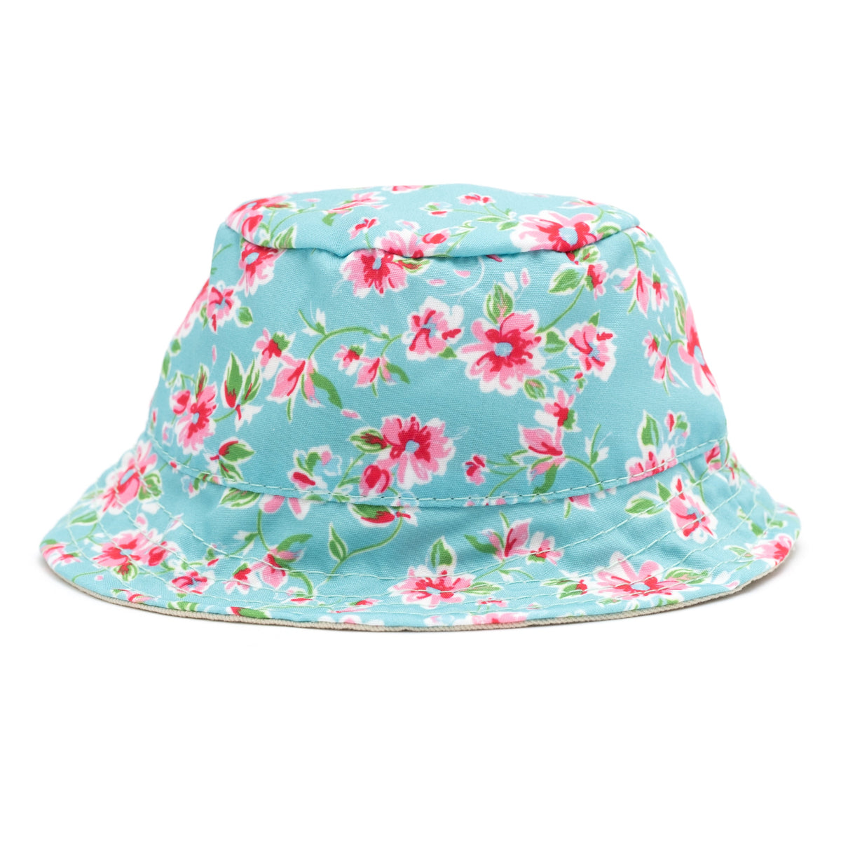 Watercolor Floral Bucket Dog Hat – Polyester, Teal, Sizes S–XL