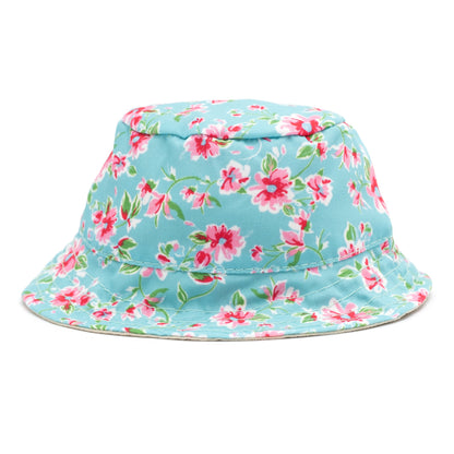 Watercolor Floral Bucket Dog Hat – Polyester, Teal, Sizes S–XL