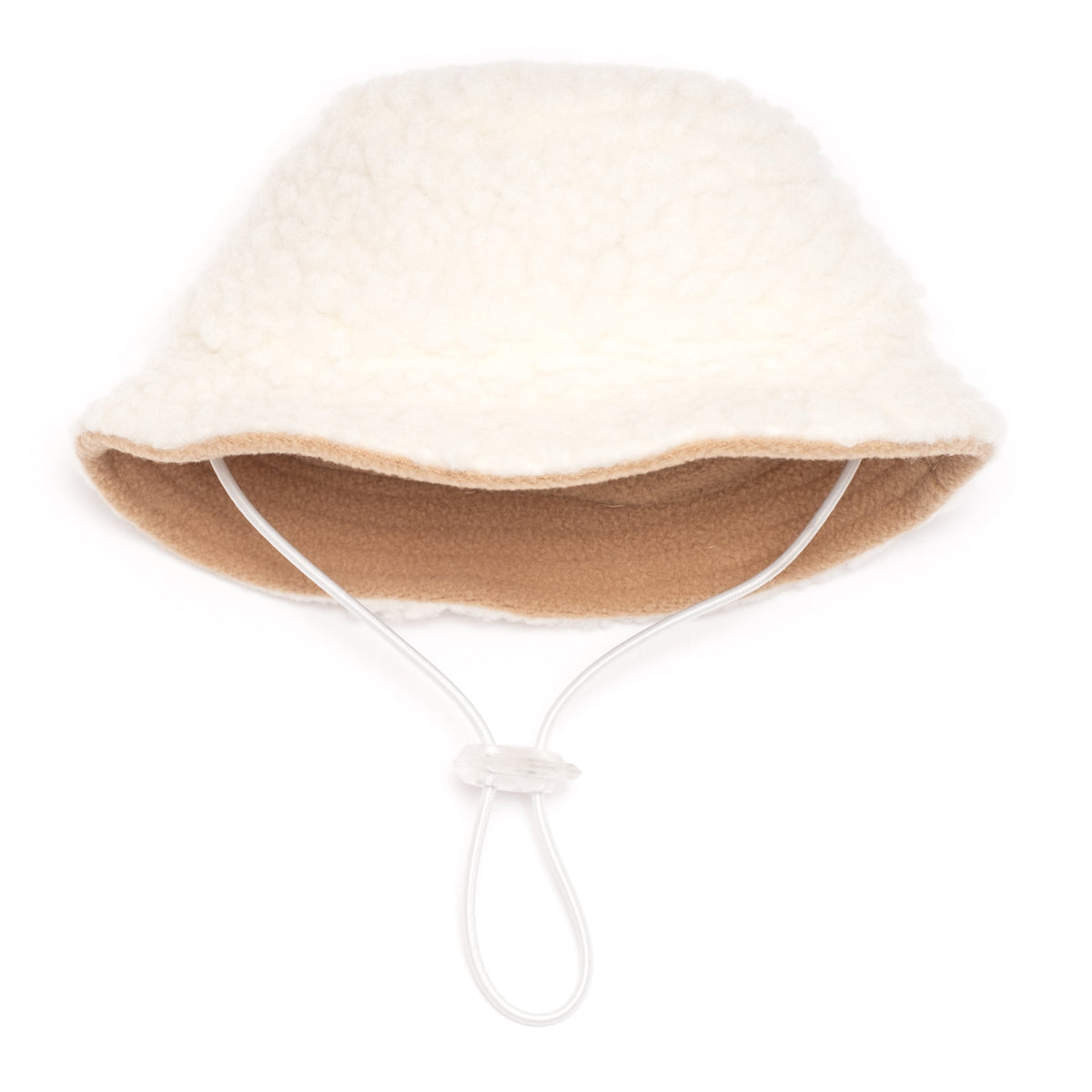 Sherpa Bucket Dog Hat – Polyester, Ivory, Sizes S–XL