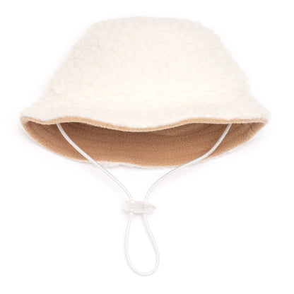 Sherpa Bucket Dog Hat – Polyester, Ivory, Sizes S–XL