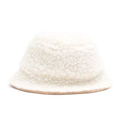 Sherpa Bucket Dog Hat – Polyester, Ivory, Sizes S–XL