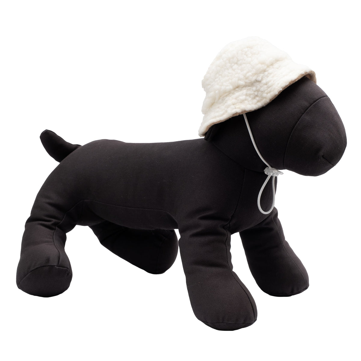 Sherpa Bucket Dog Hat – Polyester, Ivory, Sizes S–XL