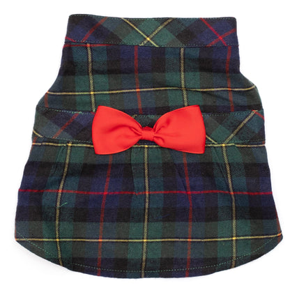 MacLeod Tartan Dog Dress – Cotton, Black Multicolored, Sizes XS–XXL