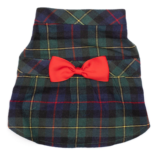 MacLeod Tartan Dog Dress – Cotton, Black Multicolored, Sizes XS–XXL