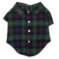 MacLeod Tartan Dog Shirt – Cotton, Black Multicolored, Sizes XS–XXL