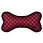 Bias Buffalo Plaid Bone Dog Toy – Red, Sizes S, L
