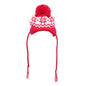 Fairisle Snowflake Dog Hat – Acrylic, Red, Sizes XS–L