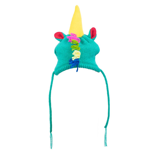 Unicorn Dog Hat – Acrylic, Turquoise, Sizes XS–L