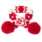 Fairisle Snowflake Dog Scarf – Acrylic, Red, Sizes XS–L