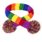 Rainbow Stripe Dog Scarf – Acrylic, Multicolored, Sizes XS–L