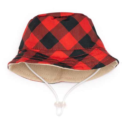 Buffalo Bucket Dog Hat – Polyester, Red, Sizes S–XL