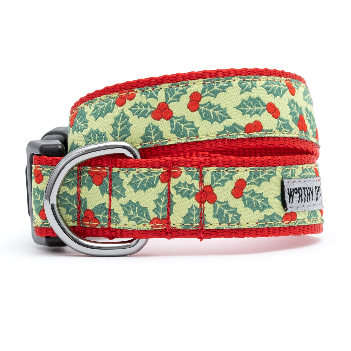 Holly Dog Collar – Green, Sizes XS–XL