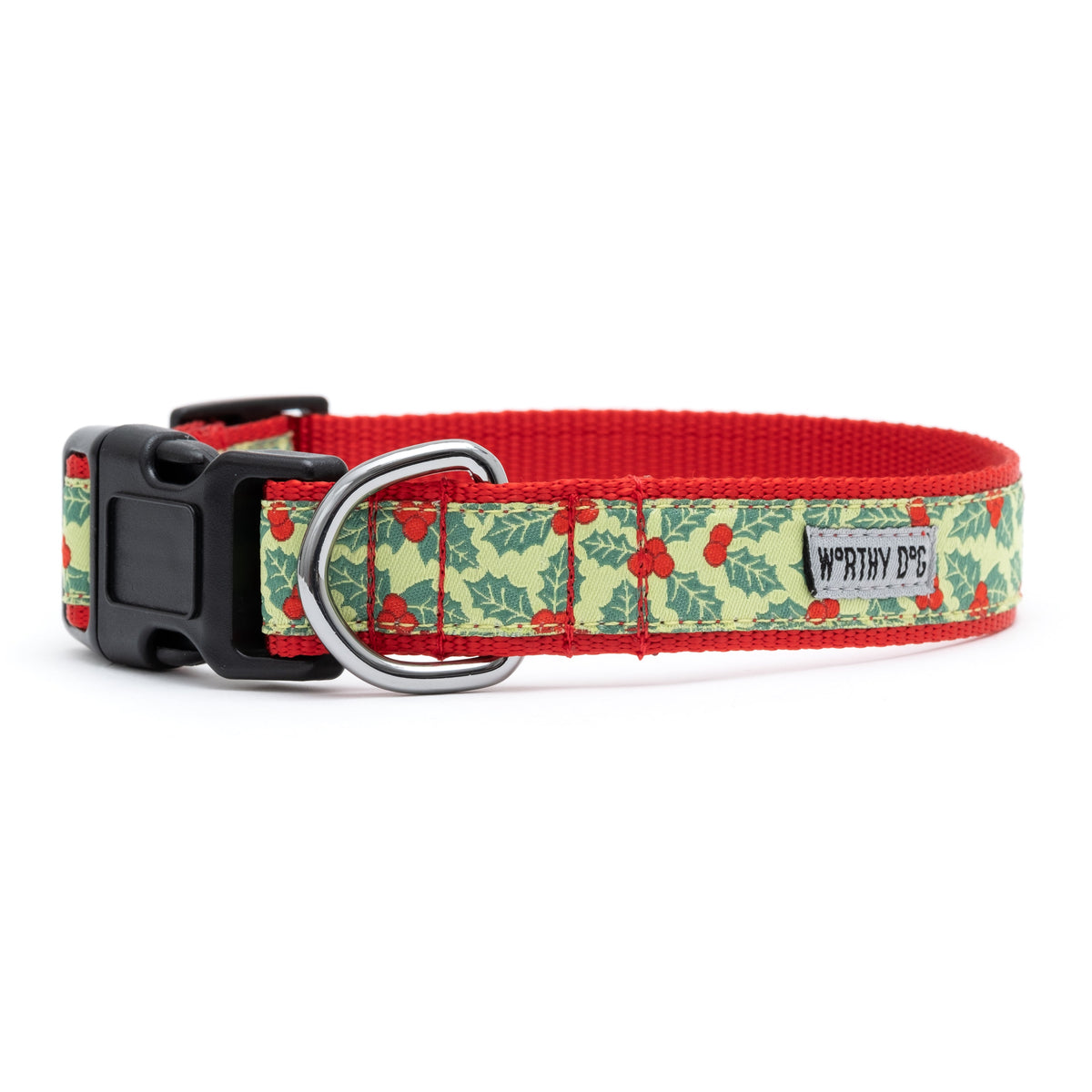 Holly Dog Collar – Green, Sizes XS–XL