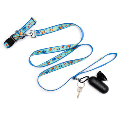Music Dog Collar – Blue, Sizes XS–XL