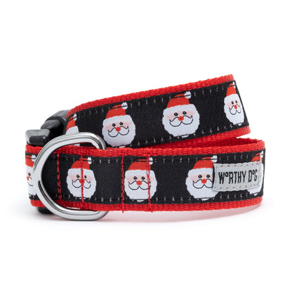 Black Santa Dog Collar in black, main product view