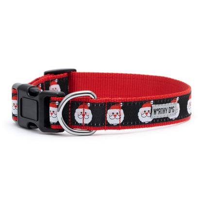 Black Santa Dog Collar in black, product view 2
