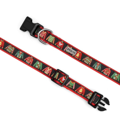 Ugly Christmas Sweaters Dog Collar – Black, Sizes XS–XL