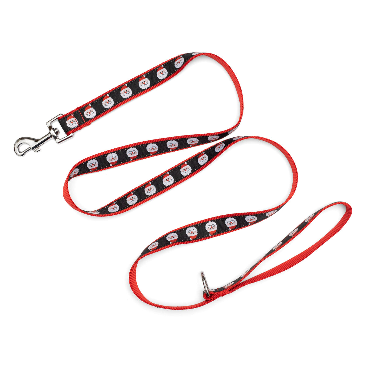 Santa Dog Leash – Black, Sizes S, L