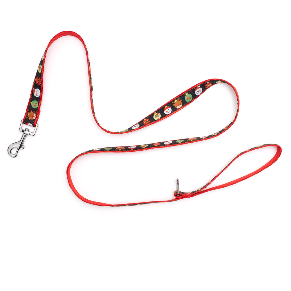 Deck the Halls Dog Leash – Black, Size L