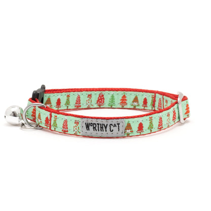 Holiday Trees Cat Collar – Green, Size One Size