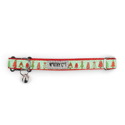 Holiday Trees Cat Collar – Green, Size One Size